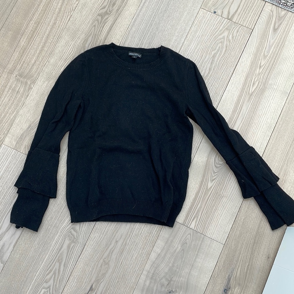 Mercantile black bell sleeved sweater